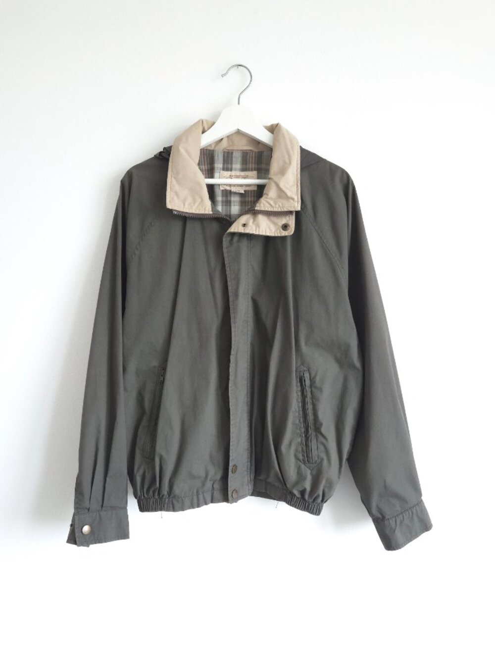 Vintage Retro Olive Green Lightweight Jacket - Picture 11 of 11